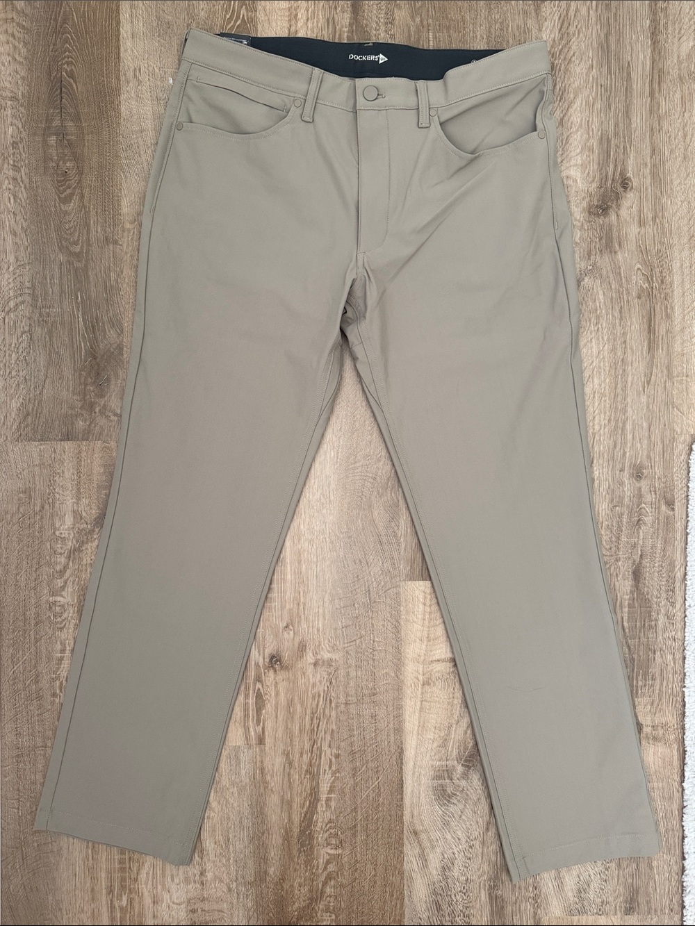 Dockers Go Airweave 5-Pocket Khaki Pants with Black Inner Waistband, 36x32